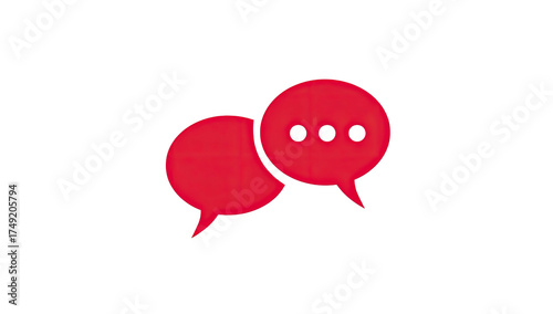 Two overlapping red speech bubbles with three dots