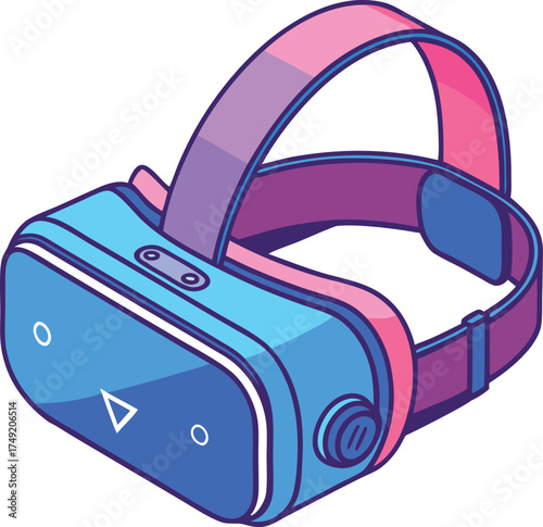 Cartoon illustration of a virtual reality headset for gaming