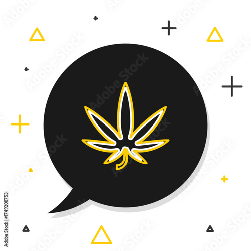 Line Medical marijuana or cannabis leaf icon isolated on white background. Hemp symbol. Colorful outline concept. Vector