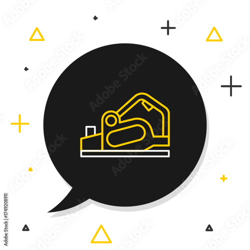 Line Electric planer tool icon isolated on white background. Colorful outline concept. Vector