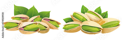 pistachio nuts banner isolated on transparent background vector design