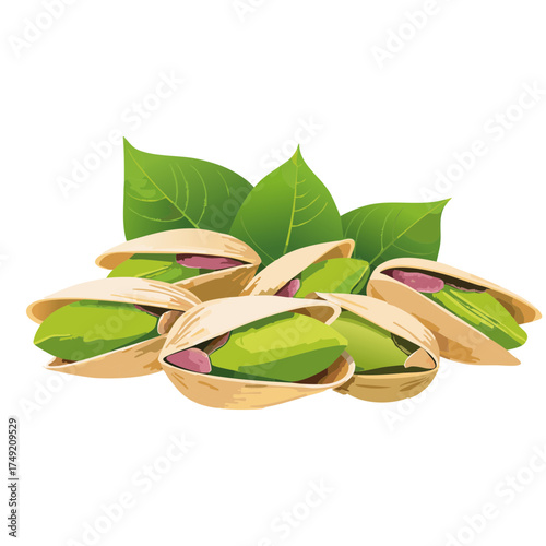 pistachio nuts isolated on transparent background vector design