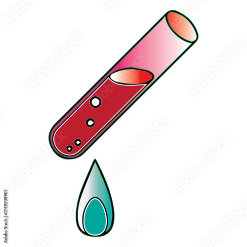 Test tube with drop