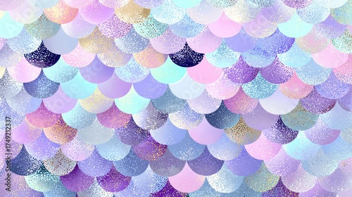 Abstract mermaid scale pattern pastel colors and textured design
