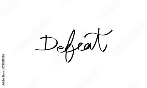 Defeat text design