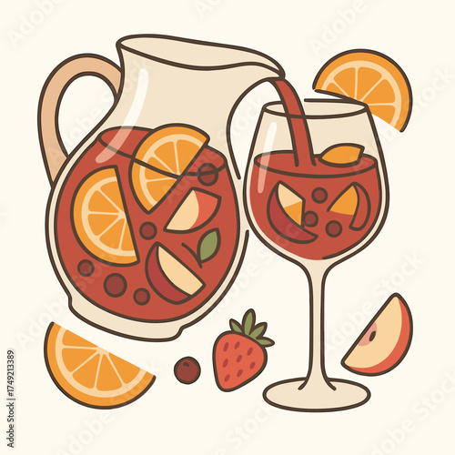 Sangria with fruit