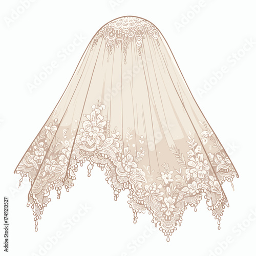 Lace wedding veil