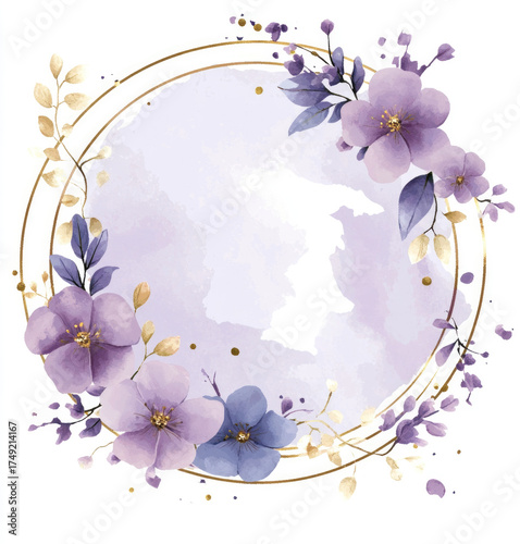 frame with flowers and butterflies