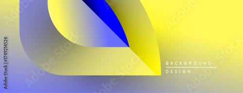 Abstract gradient shapes overlap. Yellow, blue hues dominate design. Minimalist background suggests modern aesthetic. Smooth transitions create visual interest.