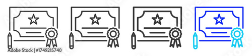 Credit Rating Agencies Icon Set Collection in Creative Outline Style for Business Featuring Multiple Thickness Variations Perfect for Mortgage Backed Security