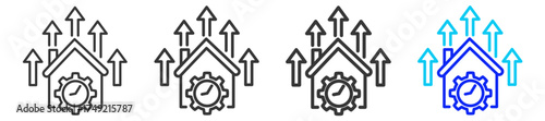 AdjustableRate Mortgage Icon Set Collection in Creative Outline Style for Business Featuring Multiple Thickness Variations Perfect for Mortgage Backed Security