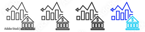 Market Volatility Icon Set Collection in Creative Outline Style for Business Featuring Multiple Thickness Variations Perfect for Mortgage Backed Security