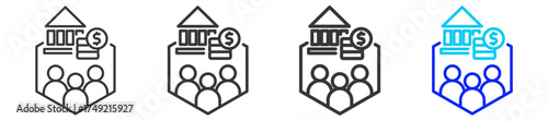 Institutional Investors Icon Set Collection in Creative Outline Style for Business Featuring Multiple Thickness Variations Perfect for Mortgage Backed Security