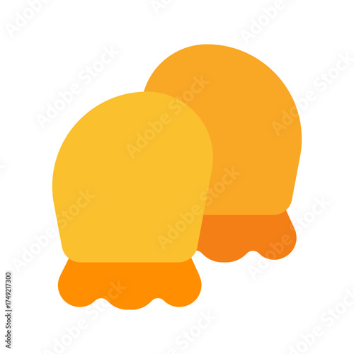 baby gloves flat icon