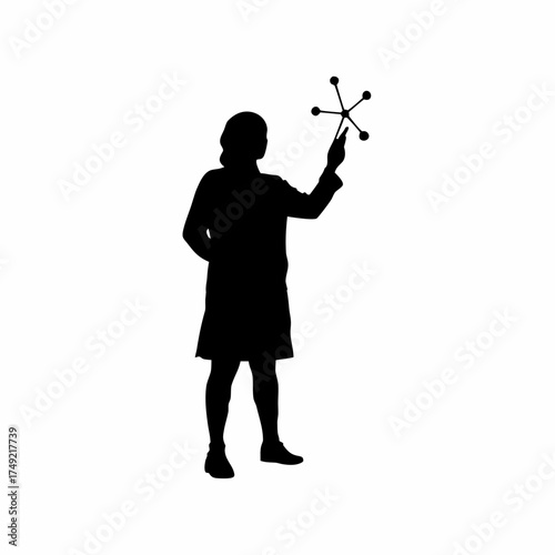 Therapist explaining coping mechanism diagram silhouette isolated on white background