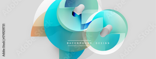 Abstract fluid shapes, blue tones dominate. White accents create depth, modern design element. Background suggests technology, innovation.