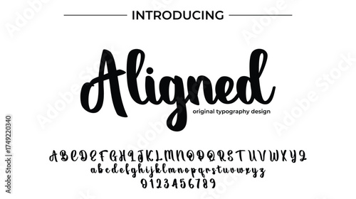 Aligned Font Stylish brush painted an uppercase vector letters, alphabet, typeface