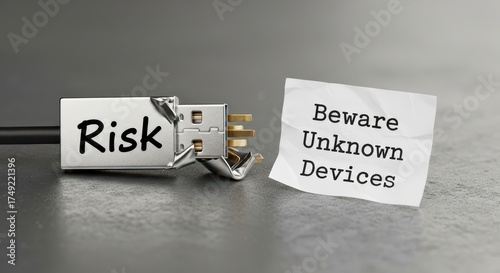 Broken USB Drive with a Warning Message About Unknown Devices