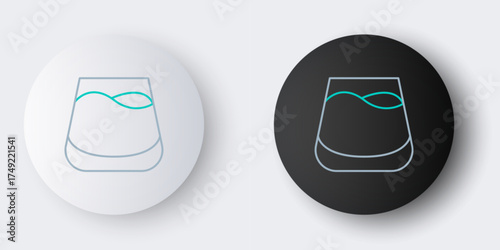 Line Glass of whiskey icon isolated on grey background. Colorful outline concept. Vector