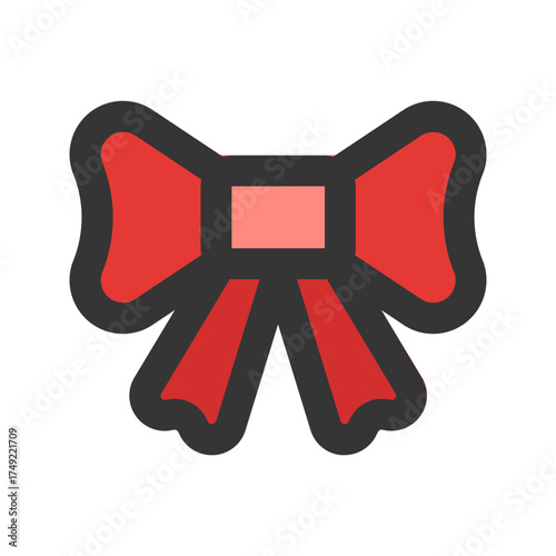 bow tie flat line icon