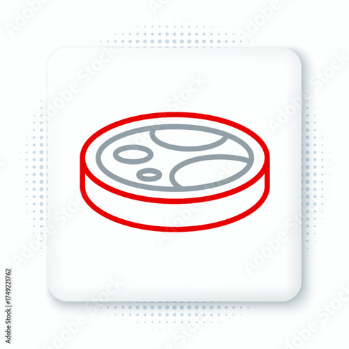 Line Petri dish with bacteria icon isolated on white background. Colorful outline concept. Vector