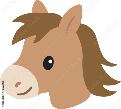 かわいい馬の顔　ベクターイラスト素材