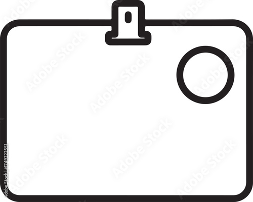 Vector art of staff badge featuring a placeholder for a photo, name, title, company name, and department, ideal for creating personalized identification cards for employees or event attendees on