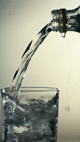 water pouring into glass