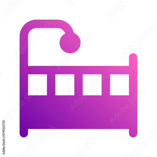 baby crib gradient icon