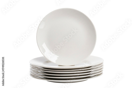 a set of white ceramic plates