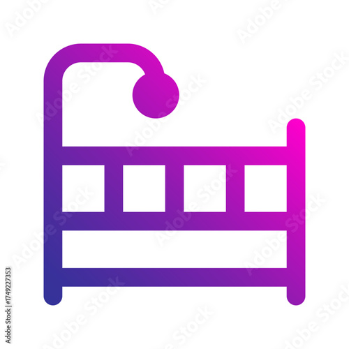 baby crib gradient icon