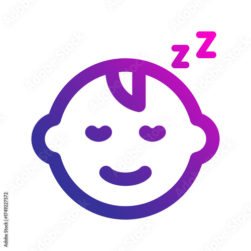sleeping baby gradient icon