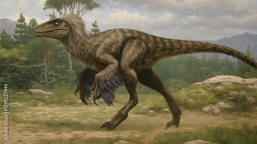 Velociraptor hunting jurassic age