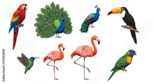 Exotic Birds Collection A Vibrant Assortment of Tropical and Native Avian Species