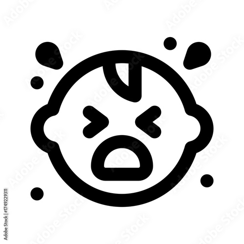 baby cry line icon