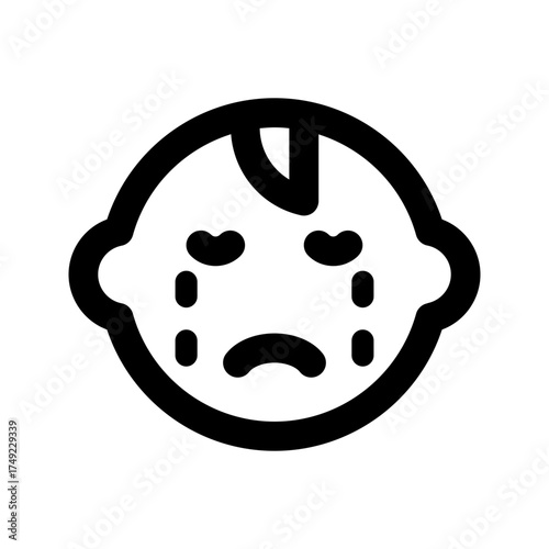 baby cry line icon