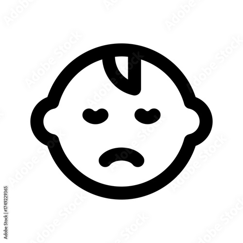 baby sad line icon