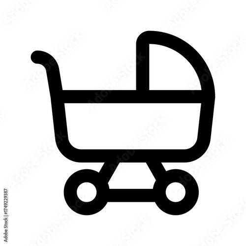 baby stroller line icon