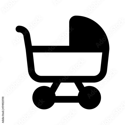 baby stroller line icon