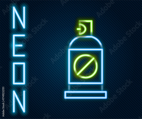 Glowing neon line Spray against insects icon isolated on black background. Colorful outline concept. Vector
