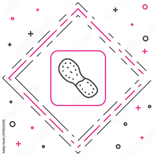 Line Human footprints shoes icon isolated on white background. Shoes sole. Colorful outline concept. Vector