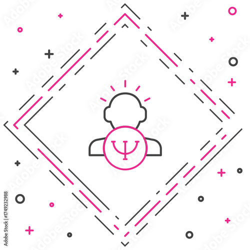 Line Psychology icon isolated on white background. Psi symbol. Mental health concept, psychoanalysis analysis and psychotherapy. Colorful outline concept. Vector