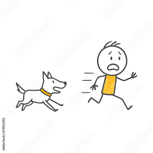 Rapid Escape An Individual Running in Panic and Feeling Fear in the Face of a Dog's Chase.