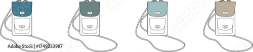 Four Bags with Shoulder Straps Stylish Accessory Collection