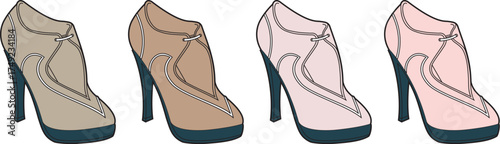 Stylish Ankle Boots in Graduated Colors Fashionable Footwear Collection