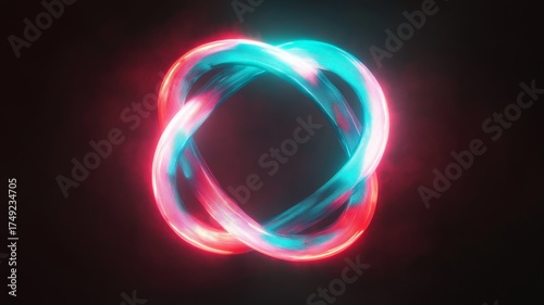 glowing neon pink yellow aqua blue light circles ovals  