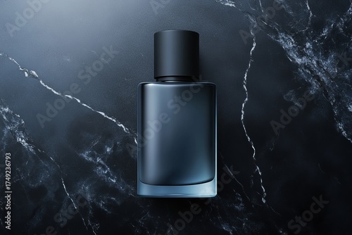 Elegant men's skincare aftershave bottle on marble surface design for luxury branding