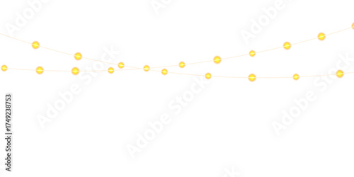 Warm Golden Fairy Lights Transparent PNG for Christmas and New Year