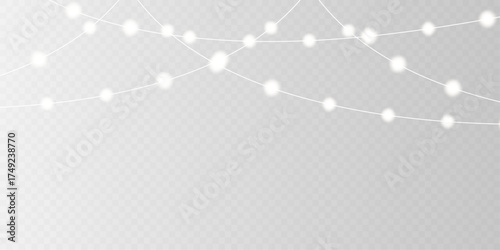 Holiday light string vector shiny decorative illumination PNG