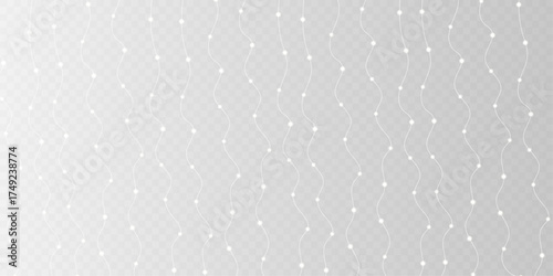 Christmas light PNG set glowing garlands on transparent background